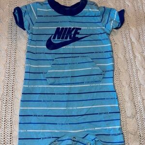 Nike Light Blue and Dark Blue Baby Romper